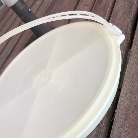 Vintage “Party Susan” Tupperware Divided Tray-Lid & Removable Handle-12in - Picture 12 of 13